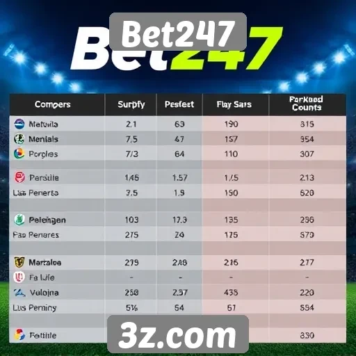 Comparação entre Bet247 e concorrentes no mercado de jogos